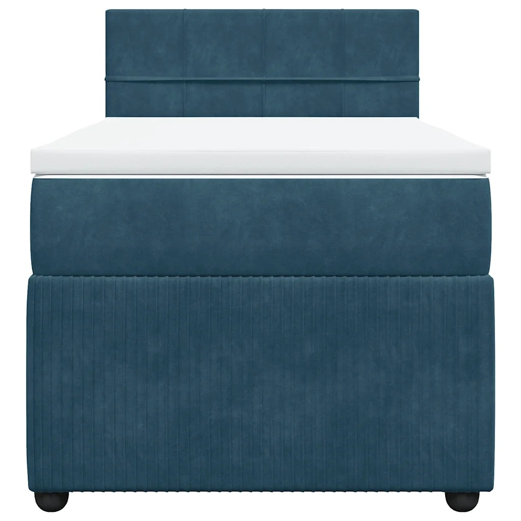 Giroletto a Molle con Materasso Blu 90x200 cm in Velluto 3287654