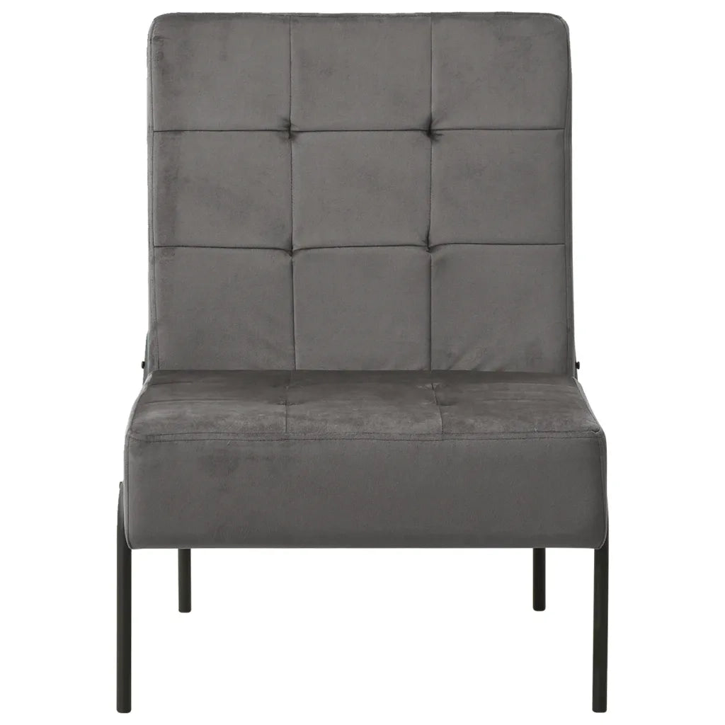 Poltrona Relax | Sedia Relax 65x79x87 cm Grigio Scuro in Velluto