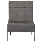Poltrona Relax | Sedia Relax 65x79x87 cm Grigio Scuro in Velluto