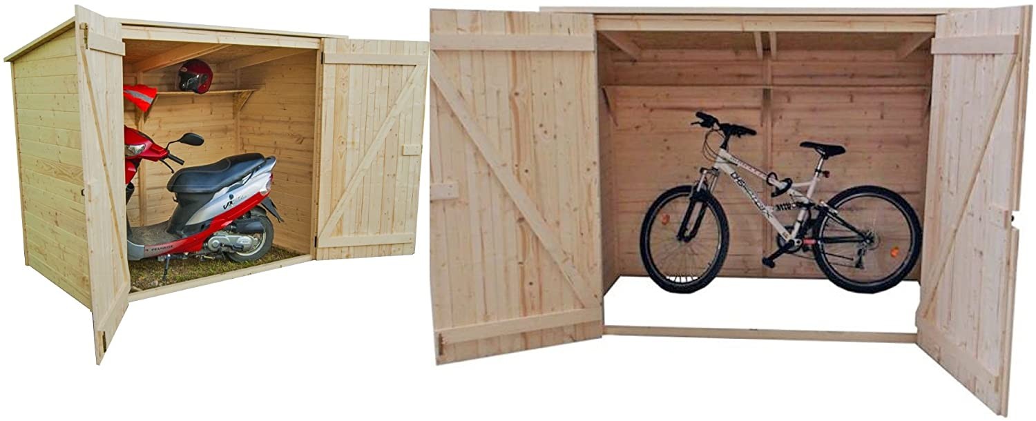 CASETTA FORESTA MOD. EDEN IN LEGNO MASSELLO A PANNELLI PER BICICLETTE 200X120 CON  PAVIMENTO