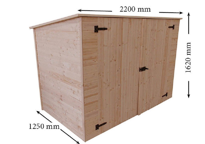CASETTA FORESTA MOD. EDEN IN LEGNO MASSELLO A PANNELLI PER BICICLETTE 200X120 CON  PAVIMENTO
