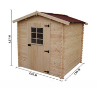 CASETTA FORESTA MOD. ALPINA IN LEGNO MASSELLO AD INCASTRO 20 MM 195X195 SENZA PAVIMENTO