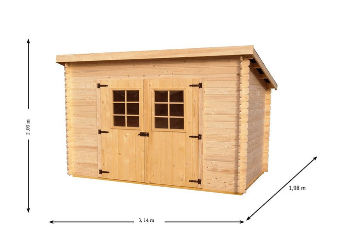 CASETTA FORESTA MOD. CHARENTE IN LEGNO MASSELLO AD INCASTRO 20 MM 300X185 SENZA PAVIMENTO