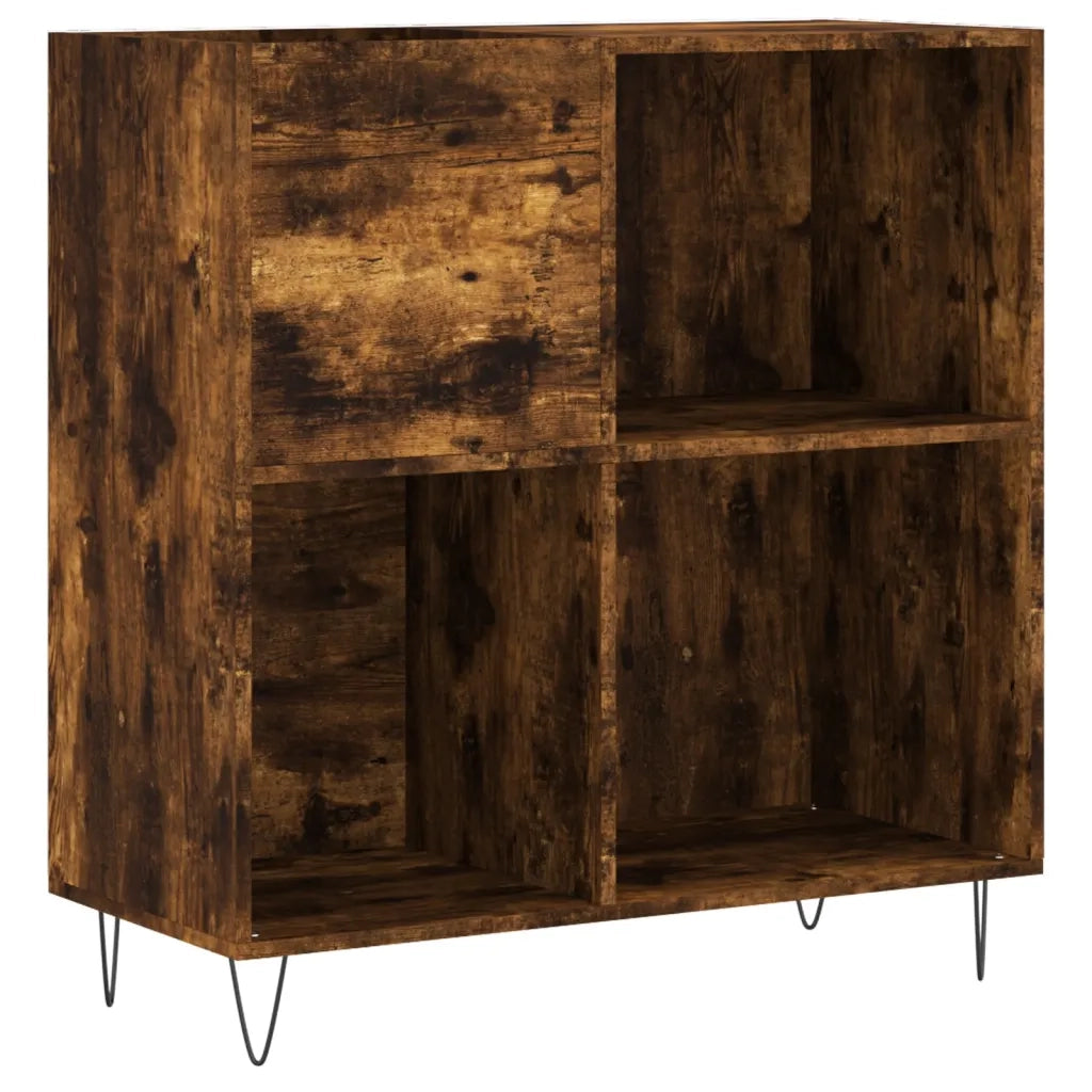 Mobile Porta Dischi Rovere Fumo 84,5x38x89 cm Legno Multistrato 831777