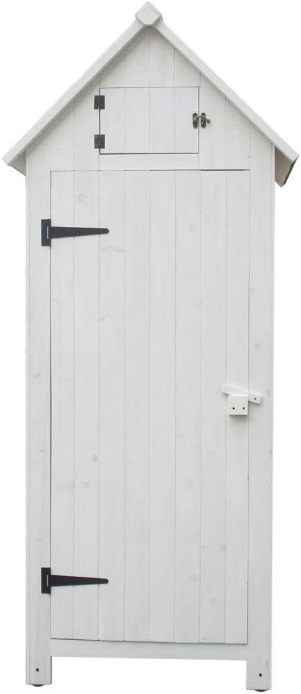 Armadio FORESTA casetta da giardino in legno di abete colore bianco 0,77x0,55x1,79H con 3 ripiani