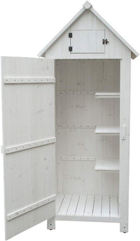 Armadio FORESTA casetta da giardino in legno di abete colore bianco 0,77x0,55x1,79H con 3 ripiani