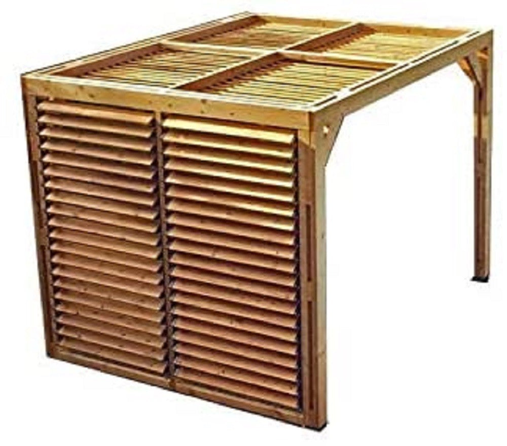 Pergola FORESTA gazebo in legno massiccio trattato ad alta temperatura, con veneziane mobili , dimensioni 313x234x217H