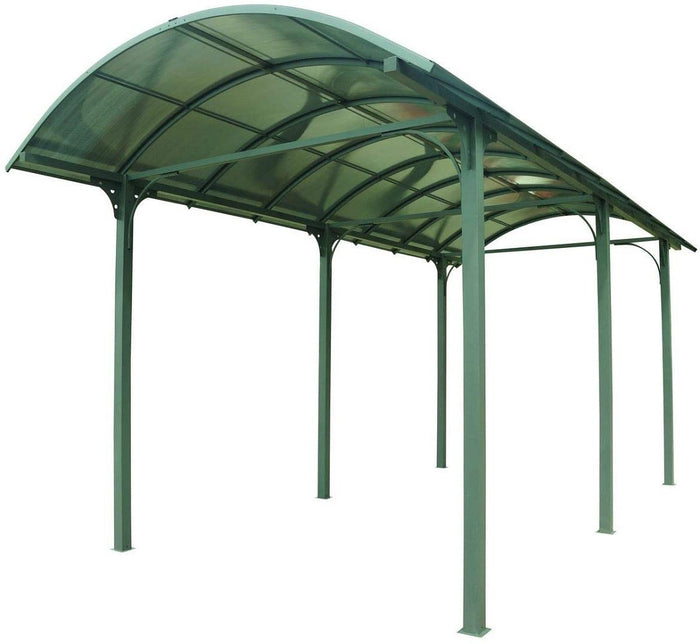 Carport FORESTA tettoia arrotondata per posto camper, furgone, barca, in alluminio, tetto policarbonato 360X760