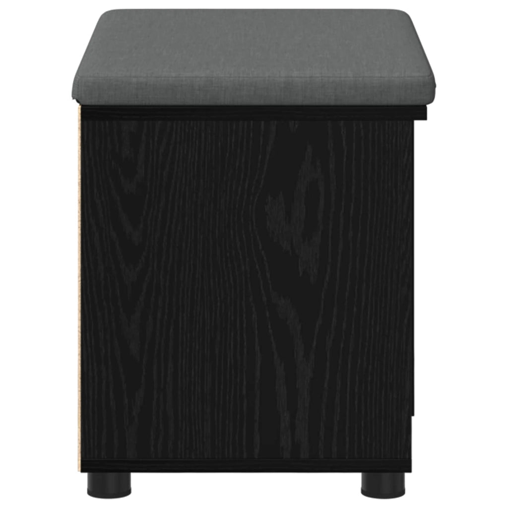 Panca per ingresso con cuscino-Sgabello-Panca da Corridoio Rovere Nero 60 x 38 x 46 cm 331765