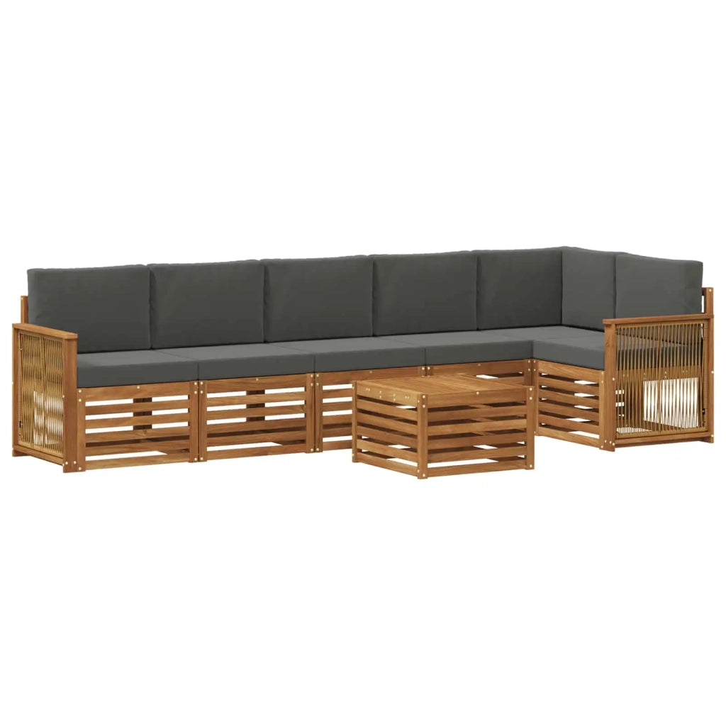 Set divano sezionale con cuscino 6 pcs Naturale e Antracite 3384448