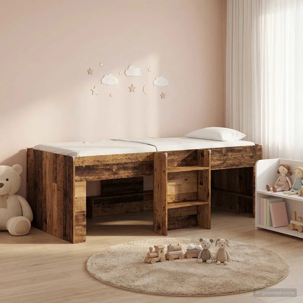 Letto Alto per Bambini 2 pcs Legno antico 203 x 101,1 x 68,5 cm