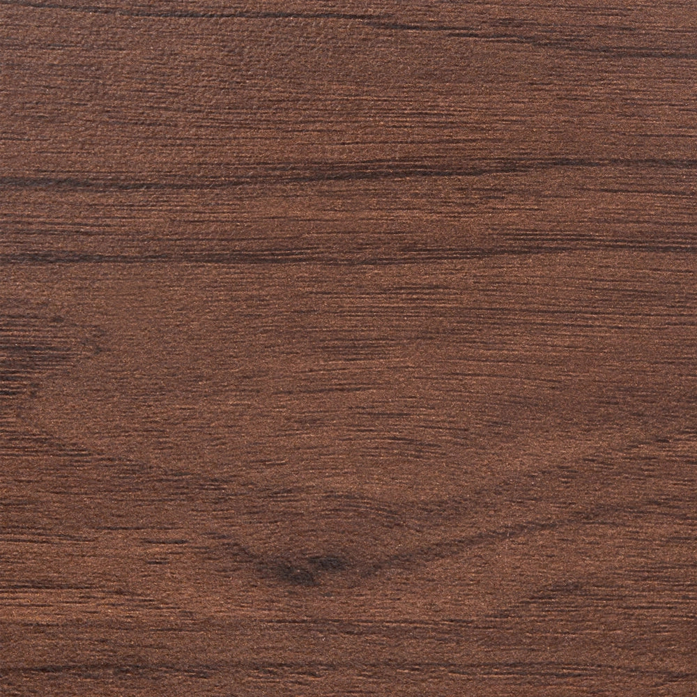 Comodino a 2 cassetti marrone scuro in MDF con maniglie in metallo, frontali scanalati e design moderno per camera da letto