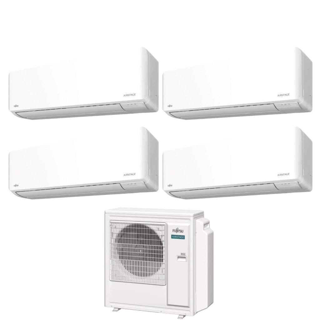 Climatizzatore Condizionatore Fujitsu Quadri Split Inverter serie KM AIRSTAGE 7+12+14+14 con AOEG30KBTA4 R-32 Wi-Fi Integrato 7000+12000+14000+14000