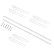 Kit di 3 mensole con staffe e supporti a parete Jagmet, lunghezza 380 mm, Acciaio, Verniciato bianco
