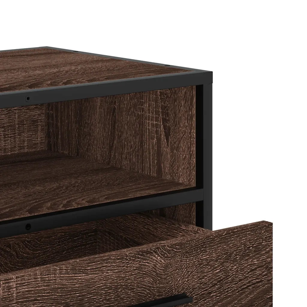 vidaXL Mobile TV Rovere Marrone 80x34,5x40cm Legno Multistrato Metallo