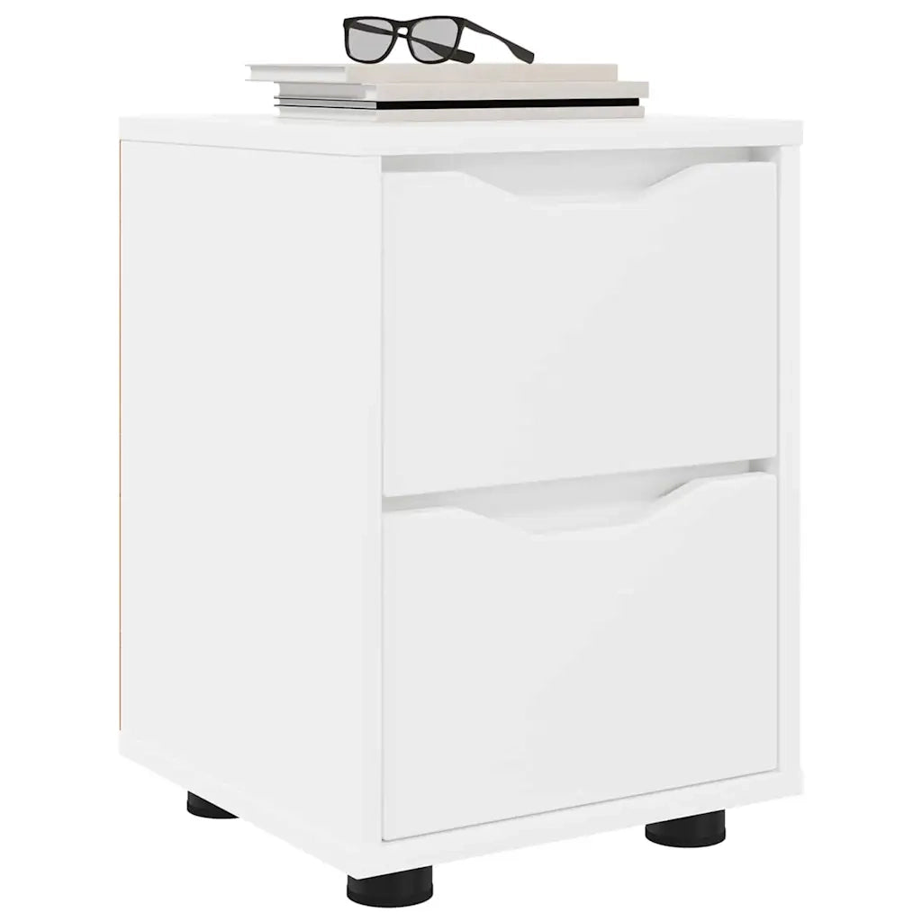 Set di 2 Comodini | Armadio da Notte | Mobiletto da notte Bianco 30,5 x 30 x 43 cm Legno multistrato