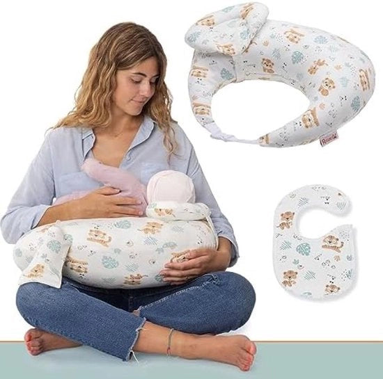 Borstvoedingskussen Ergonomico e Adattabile - Piccolo Borstvoedingskussen - Cuscino per la Gravidanza - 100% Cotone - Copertura Rimovibile e Lavabile - Cuscino per Bambini con Angolo di 45º per Massimo Comfort