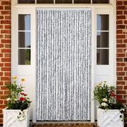 Tenda Antimosche-Zanzariera Grigio e Bianca 100x230 cm in Ciniglia