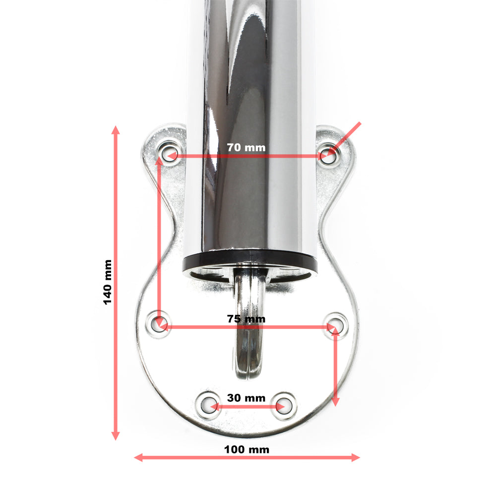 Set 4 gambe tavolo in cromo altezza regolabile 70-110 cm Piede per mobili