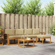 Set di divani da esterno con cuscino 6 pcs Naturale e Beige 3366301