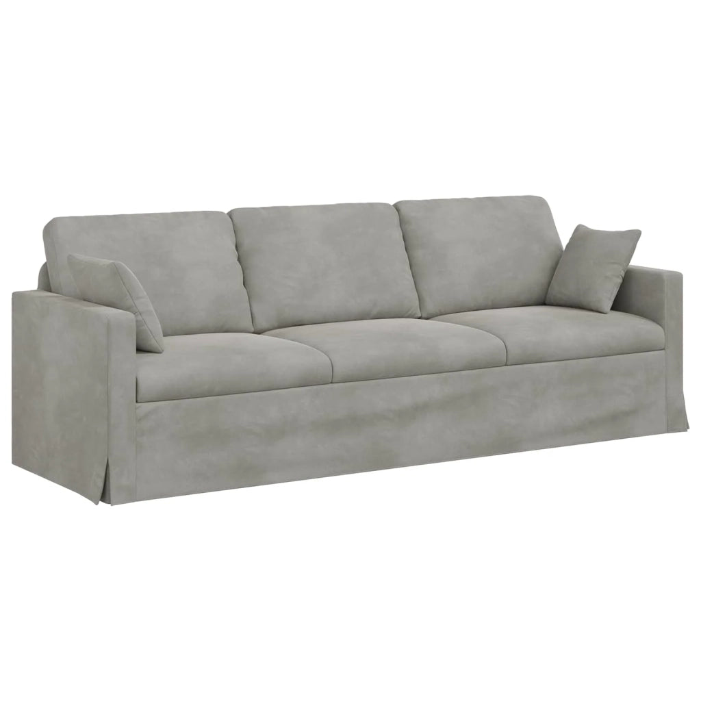 Divano Grigio chiaro 228 x 78 x 80 cm Velluto 42024440