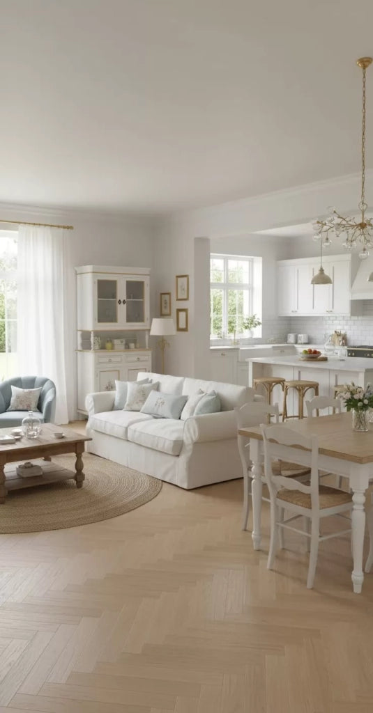Cristalliera 2 porte shabby legno bianco decorata filo oro 104x43x208 - Mobili 2G