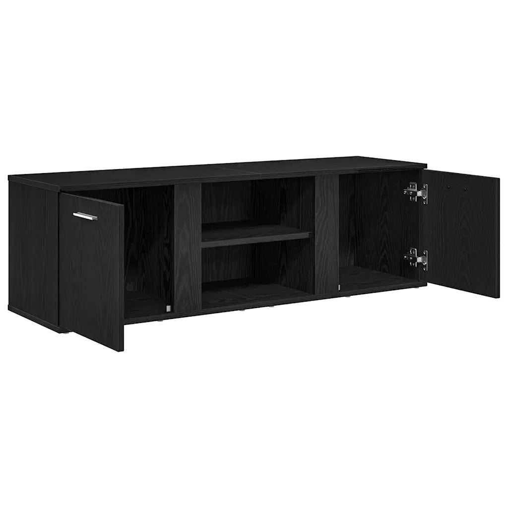 Mobile TV Rovere Nero 120x34x37 cm in Legno Multistrato 862475