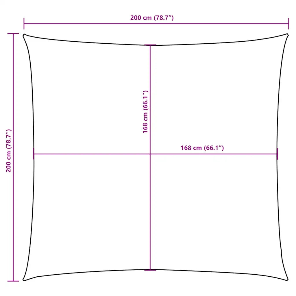 Vela Parasole in Tela Oxford Quadrata 2x2 m Rossa