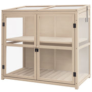 Letto da giardino rialzato in legno ¨C zephmum ¨C Naturale 103x61x103 cm