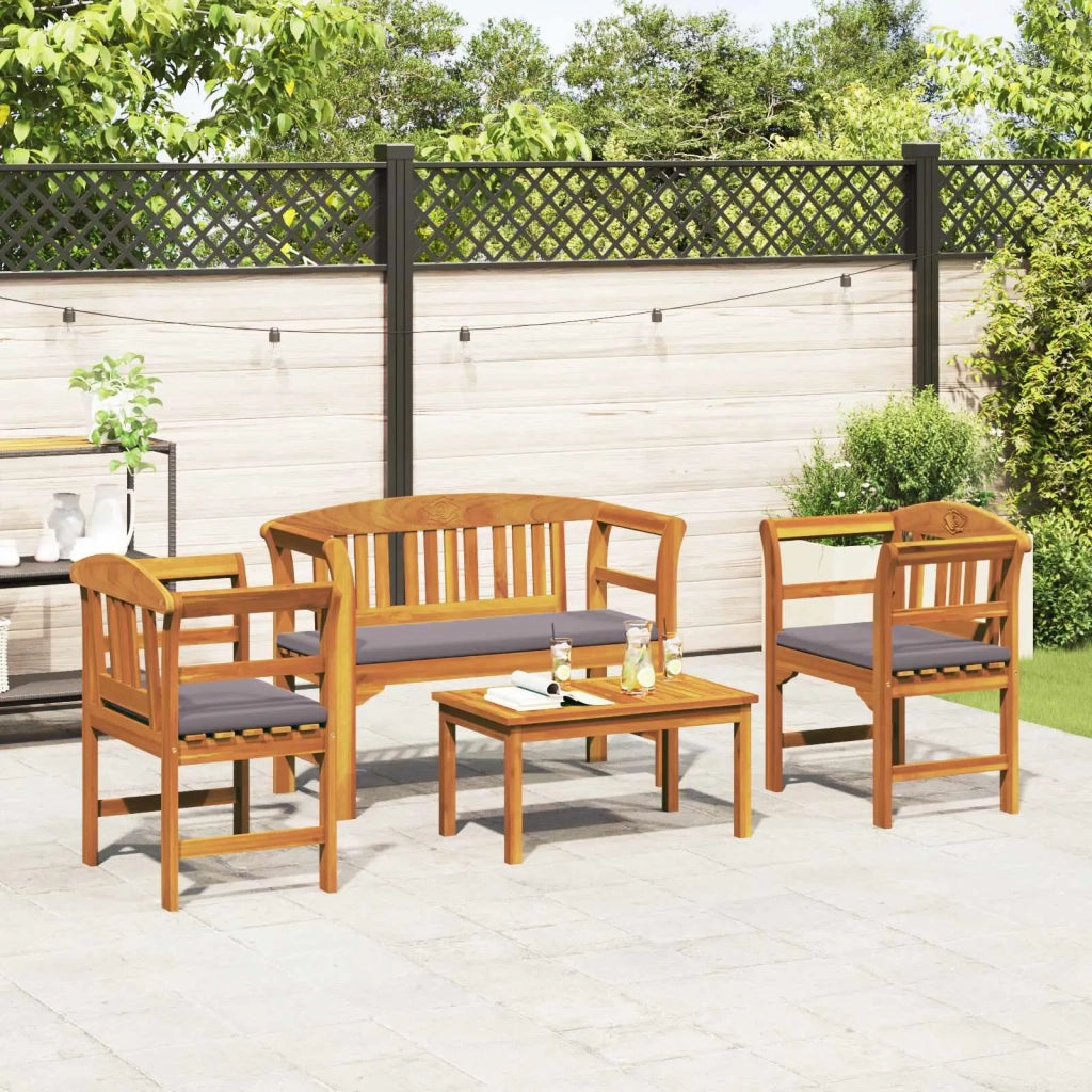 Set da giardino con divano a rosa con cuscino 4 pcs