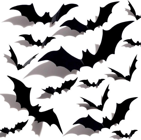 60 pezzi di adesivi da parete 3D grandi vampiri di Halloween, decorazione da parete vampiro nera, adesivi da parete vampiro Halloween rimovibili decorazione DIY per festa di Halloween per casa decorazione da finestra decorazione da parete