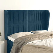 Testiera ad Orecchio Blu Scuro 147x23x118/128cm in Velluto