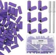 100 pezzi di fascette da raspoio in acciaio 3 mm per perforatrice da unghie 2 pezzi di punzoni da unghie perforatrice da unghie con 180 giri fine fascette da raspoio per manicure e pedicure accessori