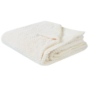 Copriletto Bianco 150 x 200 cm Poliestere Pelliccia in rilievo Motivo decorativo Copriletto Design Classico Camera da Letto