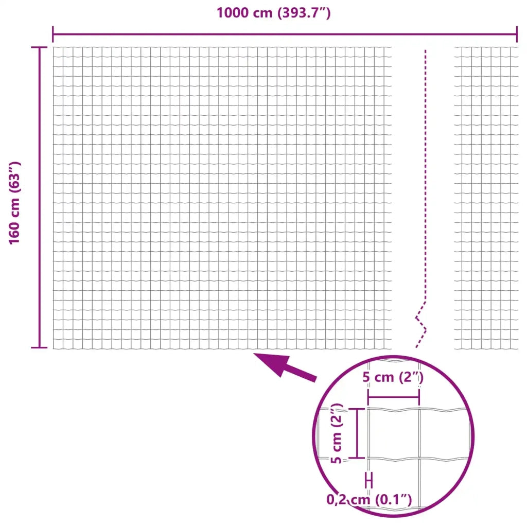 Recinzione Euro Grigio 1,6 x 10 m Ferro rivestito in PVC 42004481