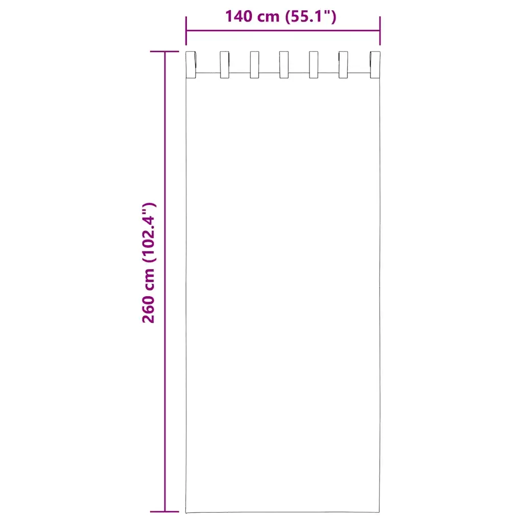 Tende in Voile con Passanti 2 pz Marrone Chiaro 140x260 cm