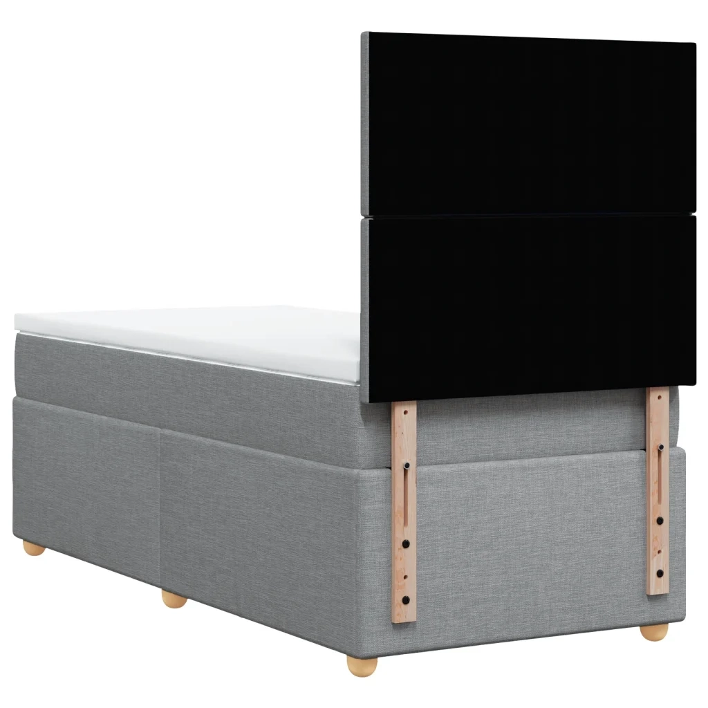 Giroletto a Molle con Materasso Grigio Chiaro 90x190 cm Tessuto