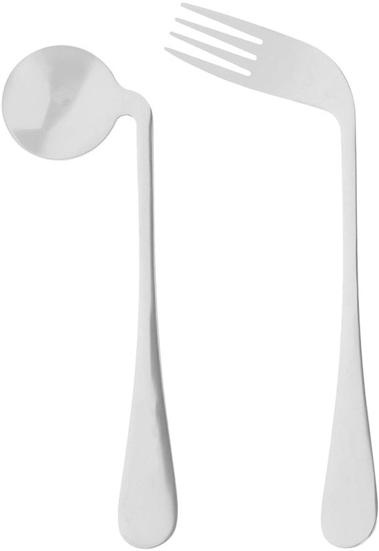Accessori da tavola in acciaio inossidabile - Scolapasta con forchetta - Utensili per la tavola - Idoneo per persone anziane - Tavola da pranzo - Manicotto autofinanziante