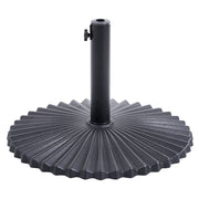 Base per ombrellone in acciaio nero verniciato a polvere resistente alle macchie e all’acqua con palo regolabile a coste