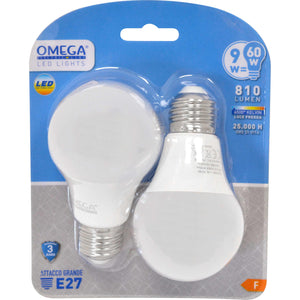 Set 2 Pezzi goccia LED A60 9W 810LM 6500K E27 F