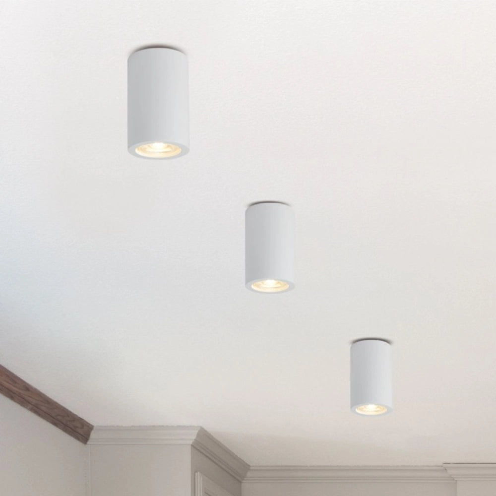 Applique lampada gesso bianco verniciabile da soffitto Ø 70 mm x l. 140 mm
