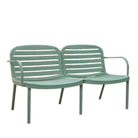 SET SALOTTO EROS IN RESINA VERDE SALVIA CON DIVANO 2 POSTI, 2 POLTRONE E 2 TAVOLI BASSI