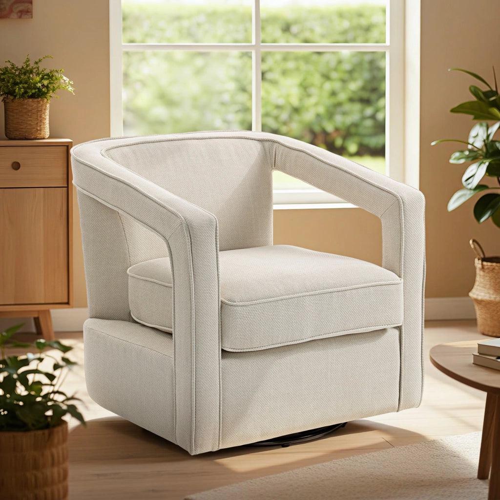 Poltrona Relax Girevole ¨C Zephmum ¨C Beige 77x75x72 cm