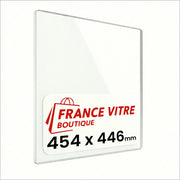 454 x 446 x 4 mm - Vetro per stufa a legna - vetro camino di ricambio - vetro per caminetto resistente al fuoco - France Vitre