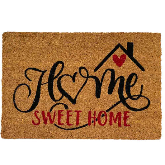 Zerbino rettangolare in fibra di cocco scritta Sweet Home 45x75 cm per ingresso
