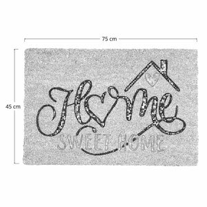 Zerbino rettangolare in fibra di cocco scritta Sweet Home 45x75 cm per ingresso