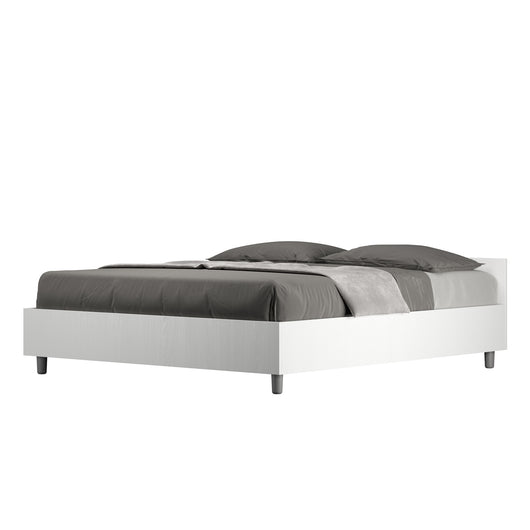 BS COM Letto matrimoniale contenitore 160x200 bianco frassino