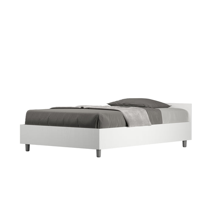 BS COM Letto una piazza e mezza contenitore 120x190 bianco frassino