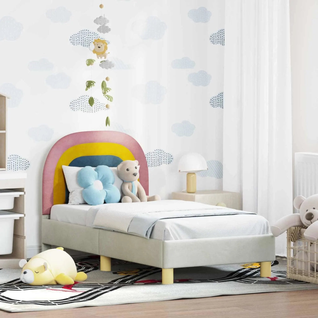 Struttura letto per bambini con testata-Giroletto per bambini Crema 70 x 140 cm