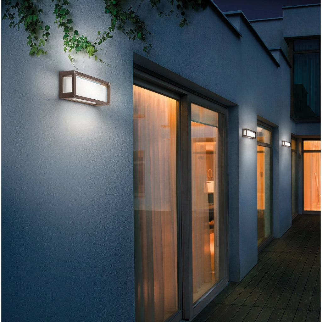 Lampada da Parete e Soffitto LED 10W IP54 3000K Bianco Opaco - Design Moderno in Alluminio Pressofuso 12.2x25x9.5 cm per Ambienti Outdoor e Indoor